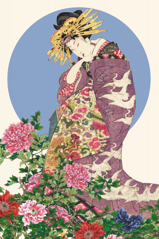 Elegant Japanese Geisha by Marja van den Hurk — canvas wall art