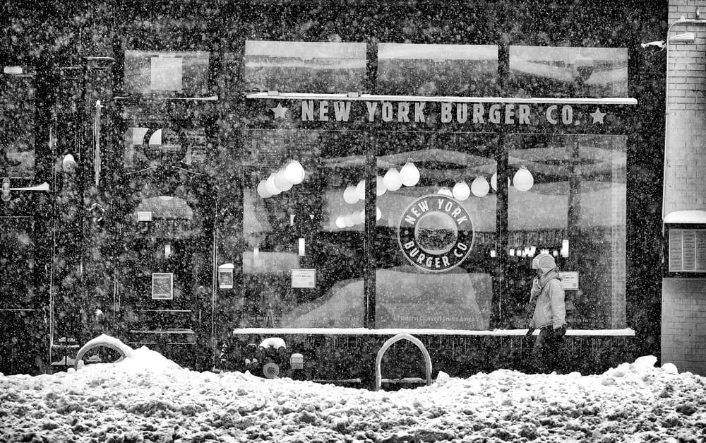 Snowy New York Street by Martin Froyda — canvas wall art
