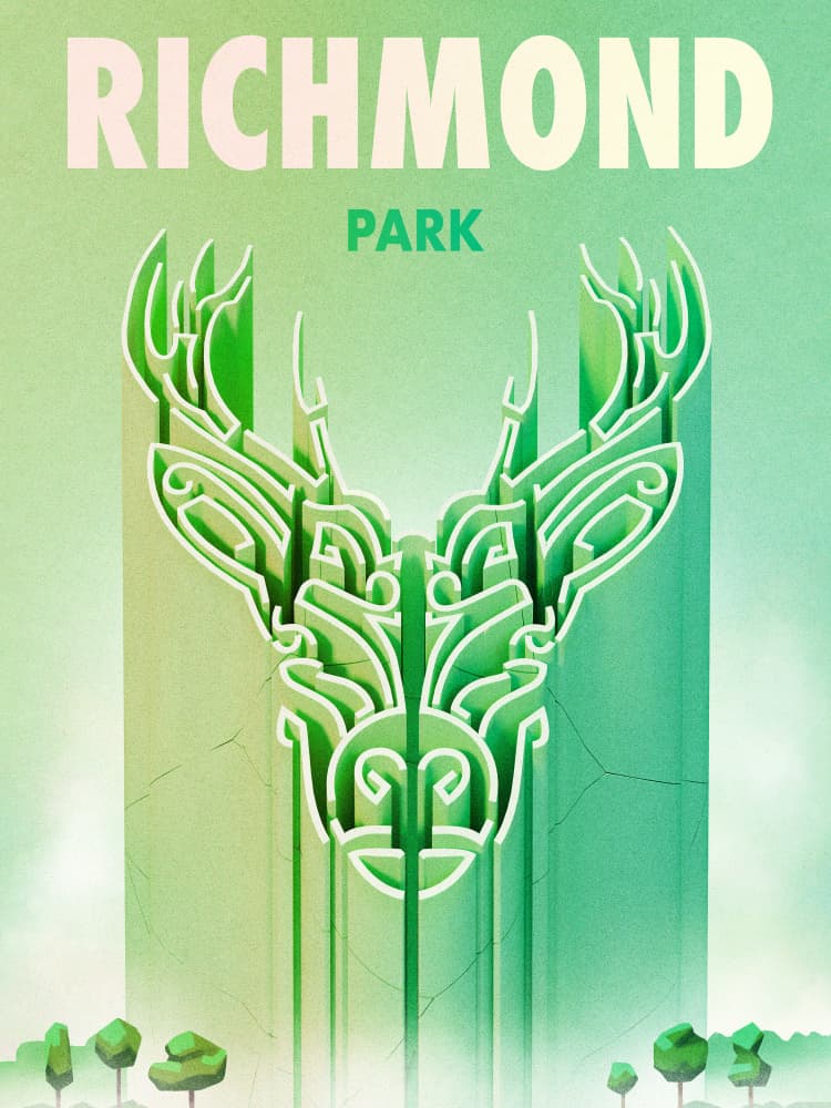Richmond Park Deer Maze by Mark Harrison — canvas wall art
