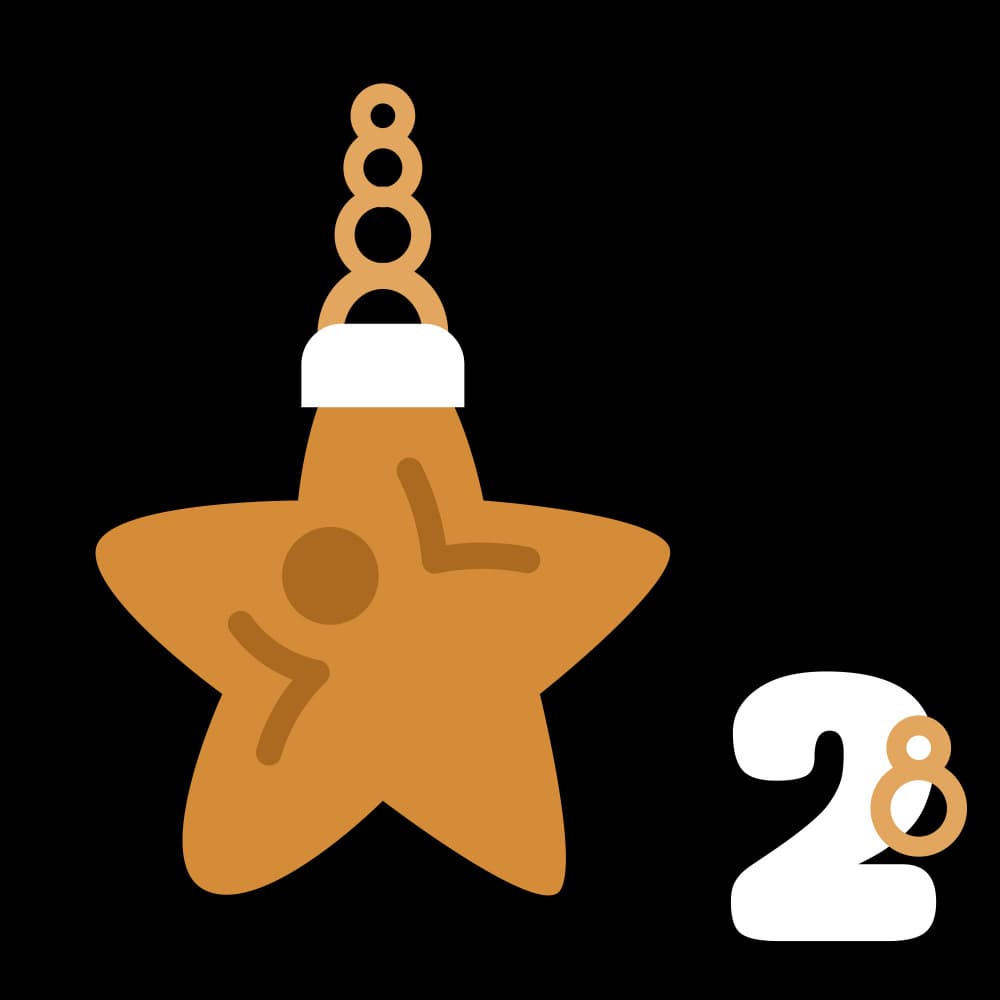 Gold And Black Boho Advent Calendar Illustration With Star by Marika Barsrsind — canvas wall art