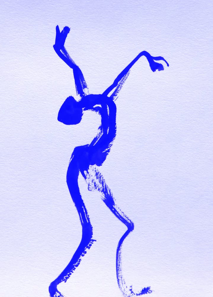 Blue Dancing Figure by Santhosh ch — canvas wall art