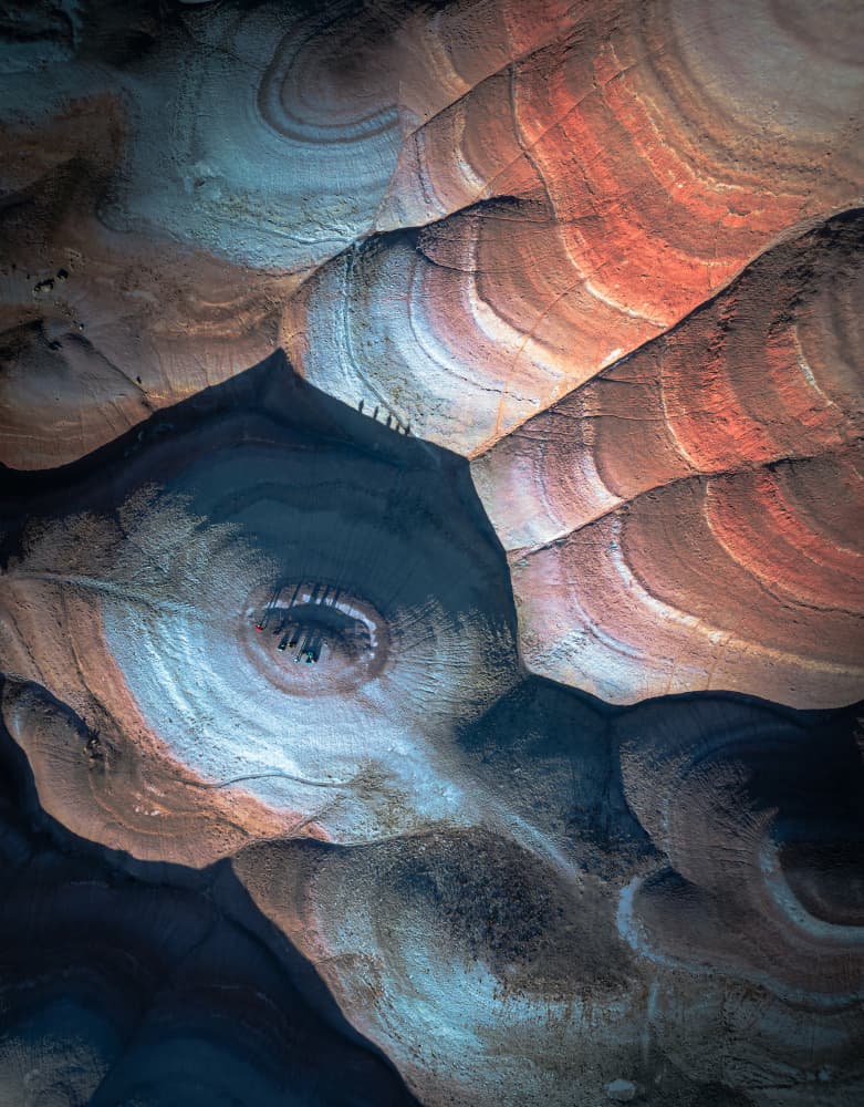 Vibrant Geological Layers by Bing Li — canvas wall art
