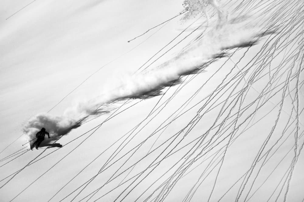 Powder Ski Action by Lorenzo Rieg — canvas wall art