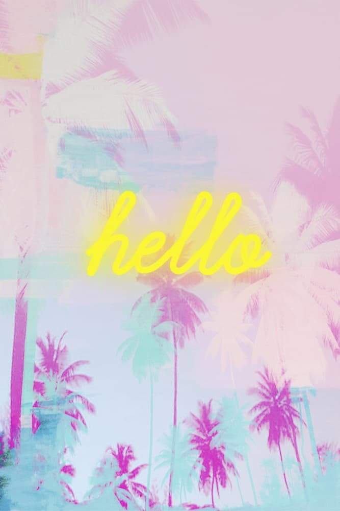 Hello Tropical Palms by Talitha McQueen — canvas wall art
