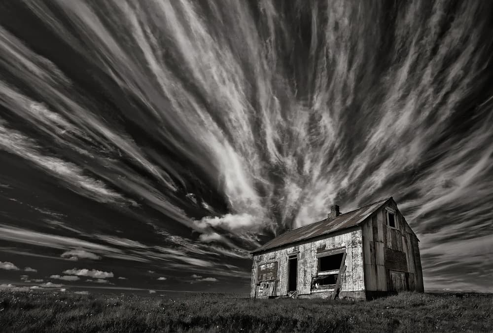 Abandoned House Dramatic Sky by Þorsteinn H. Ingibergsson — canvas wall art