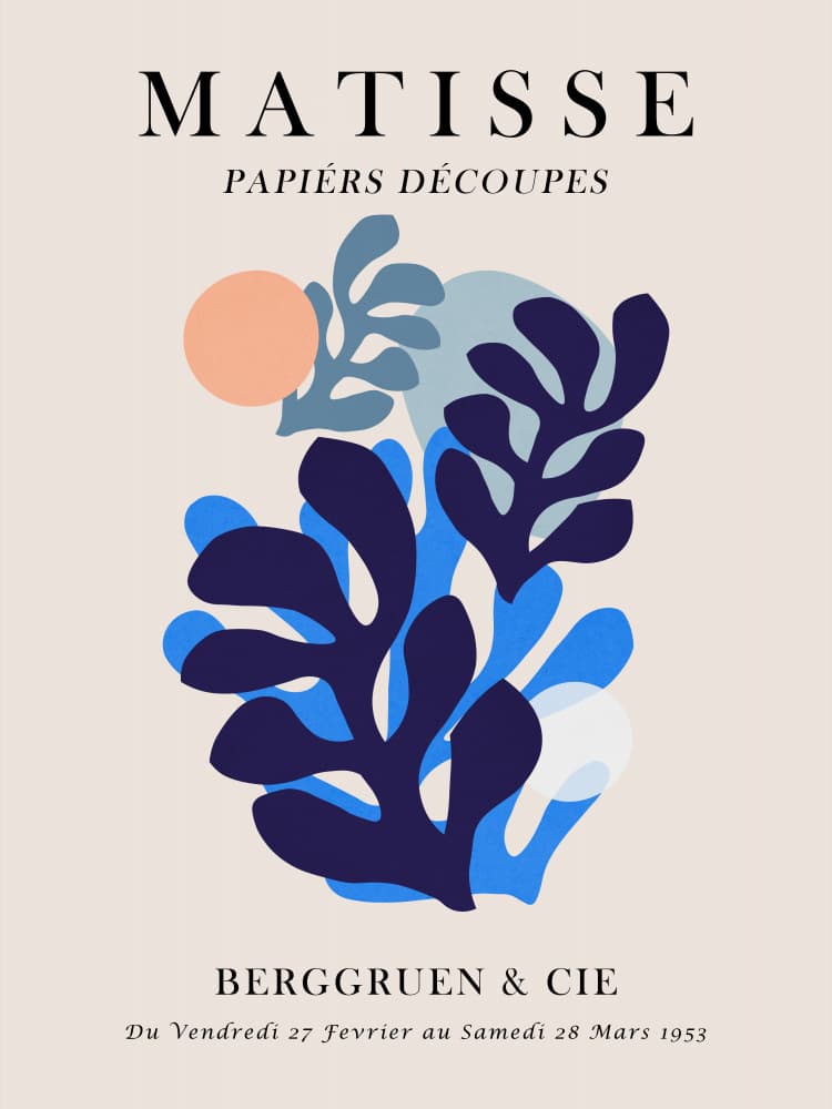 Blue Organic Cutout Shapes by Vitor Costa — canvas wall art
