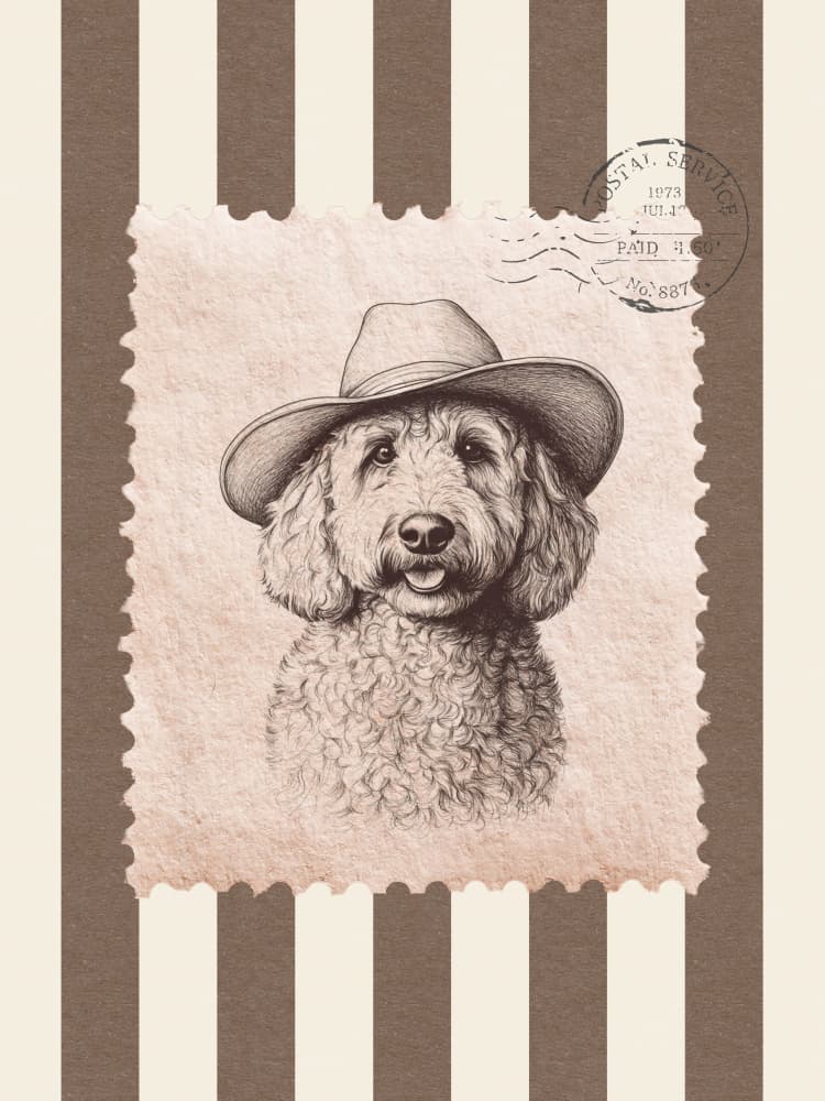 Cowboy Poodle Stamp