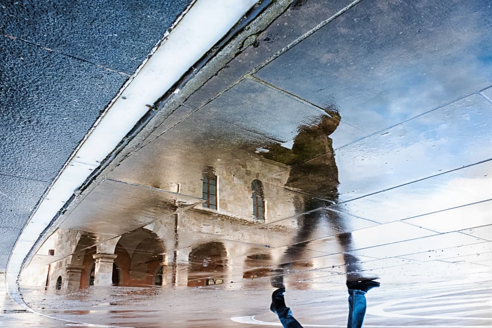 Urban Reflection Walk by Luca Domenichi — canvas wall art