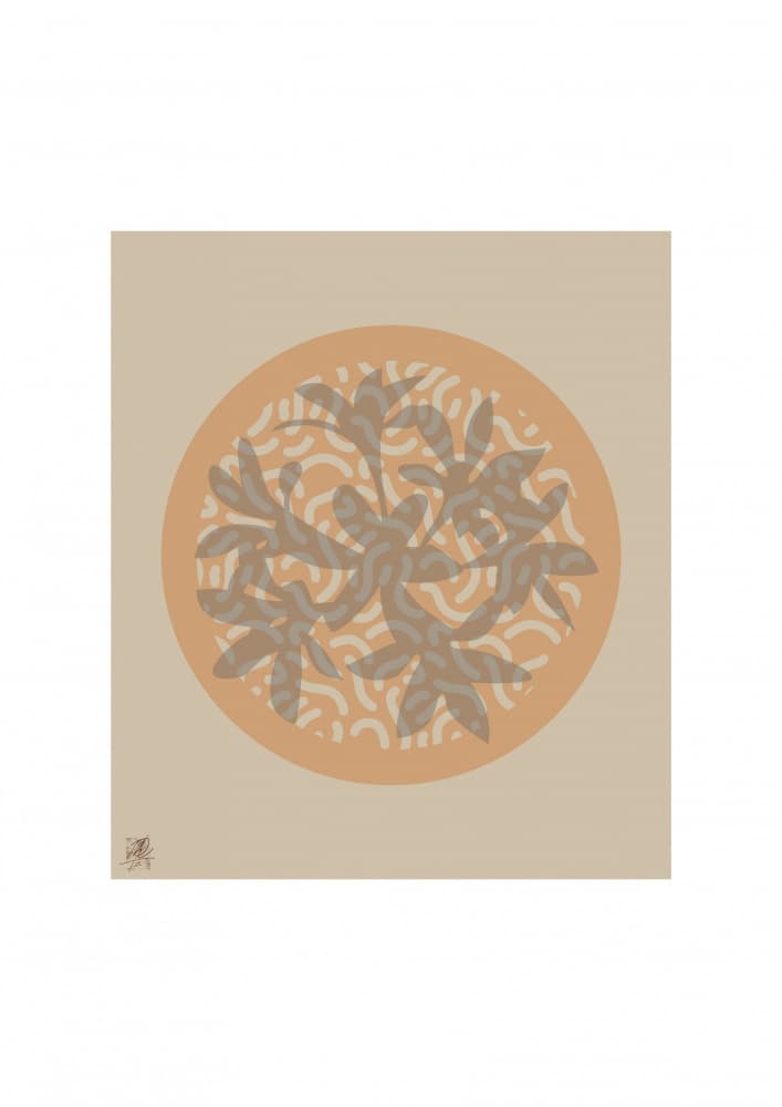 Organic Leaf Circle by Osvaldo Russo — canvas wall art