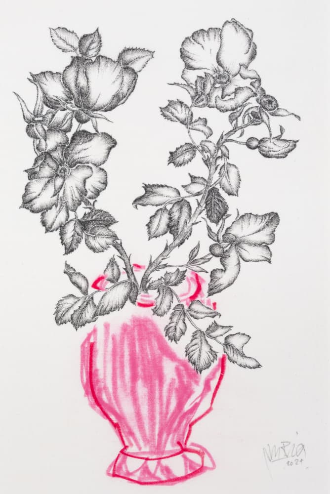 Wild Roses Pink Vase