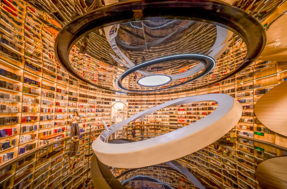 Golden Reflections Library by DonnaHom APA — canvas wall art