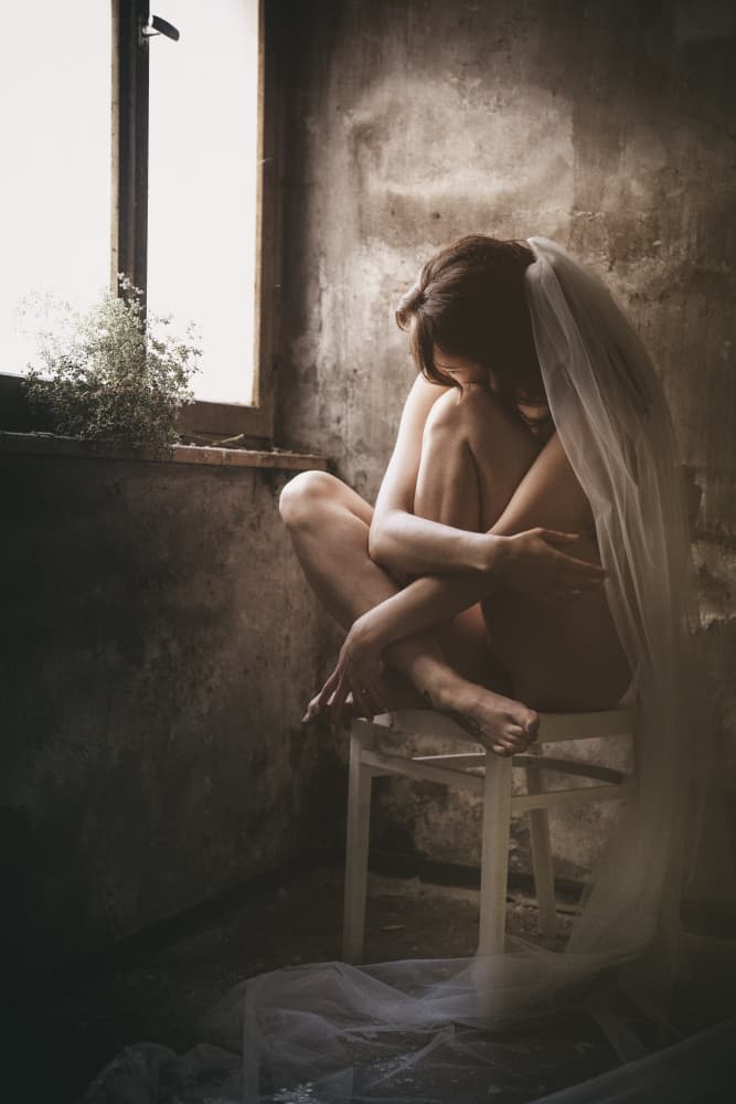 Veiled Nude Contemplation by Christian Kurz — canvas wall art