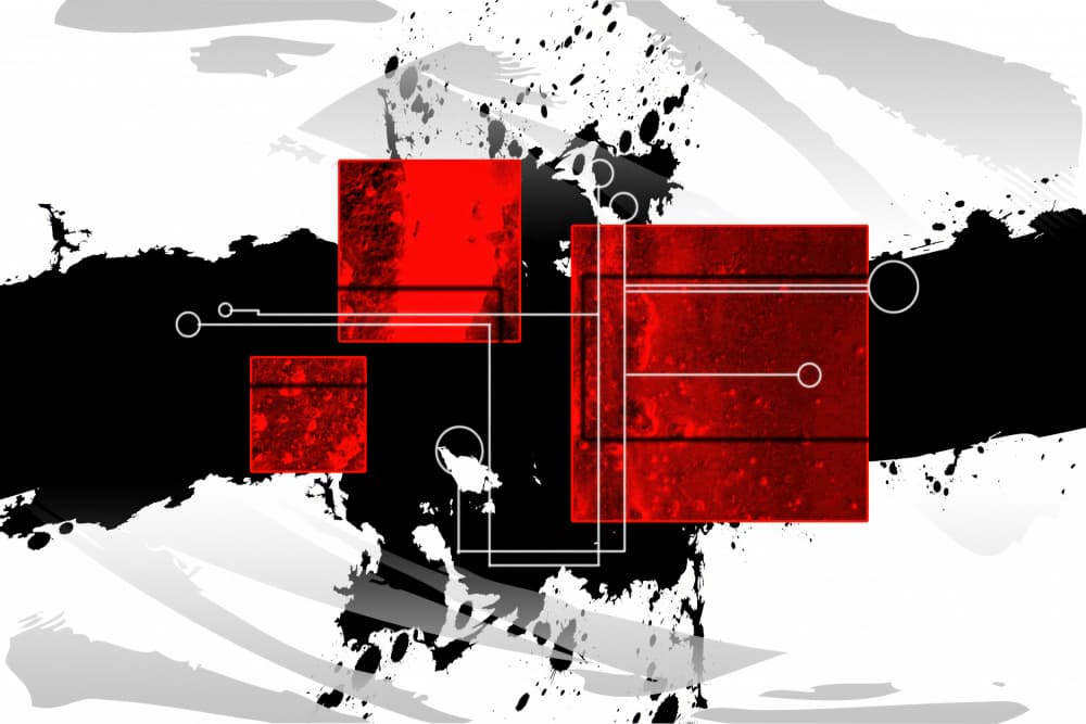 Abstract Red Grid by Rafal Kulik — canvas wall art