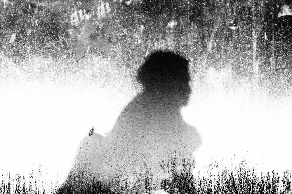 Textured Silhouette In Rain by Jef Flour — canvas wall art