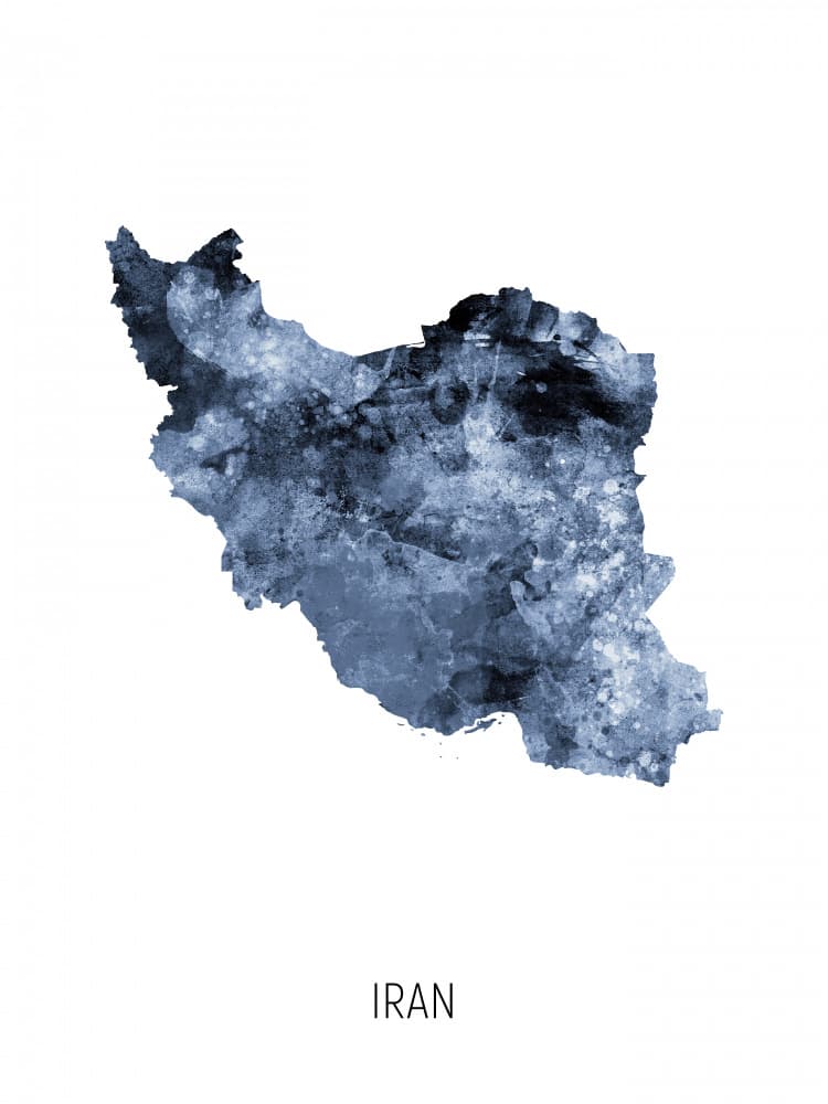 Celestial Iran Map by Michael Tompsett — canvas wall art