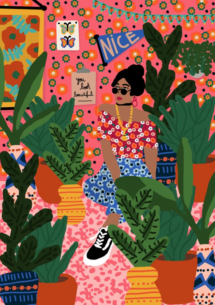 Floral Student Room by Rafaela Mascaro — canvas wall art