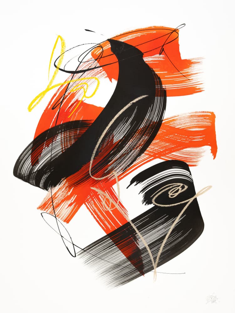 Dynamic Abstract Strokes by Mette Rix — canvas wall art