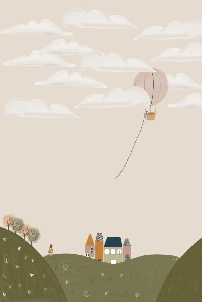 Dreamy Village Journey by Menina Lisboa — canvas wall art