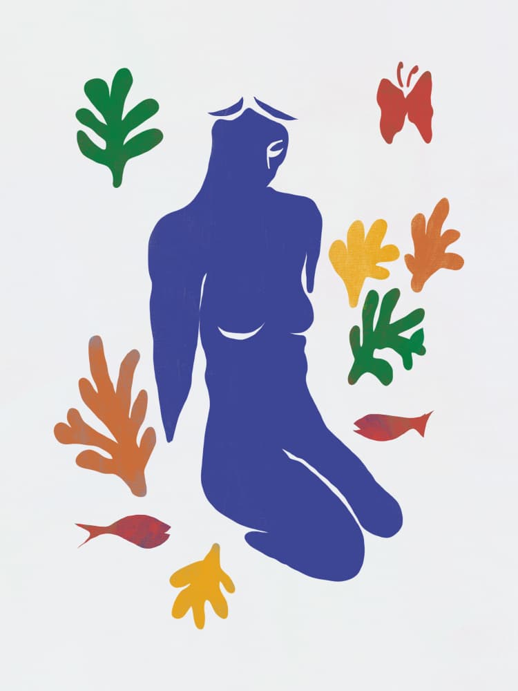 Serene Blue Figure by Little Dean — canvas wall art