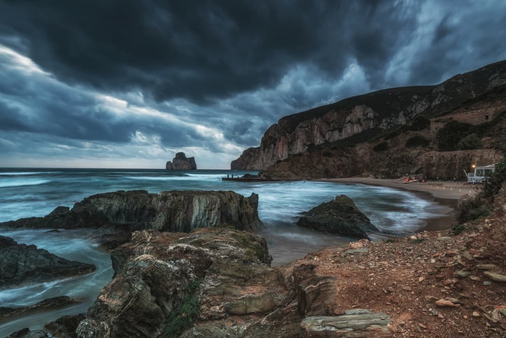 Stormy Ocean Bay by Daniele Atzori — canvas wall art