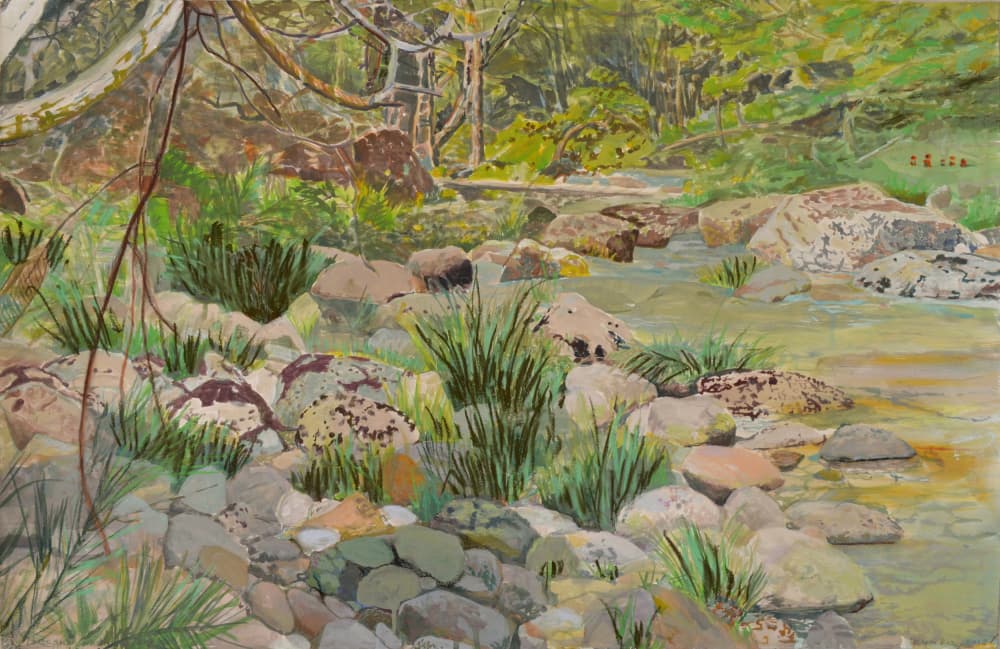 Lush Forest Stream by Karin Bos — canvas wall art