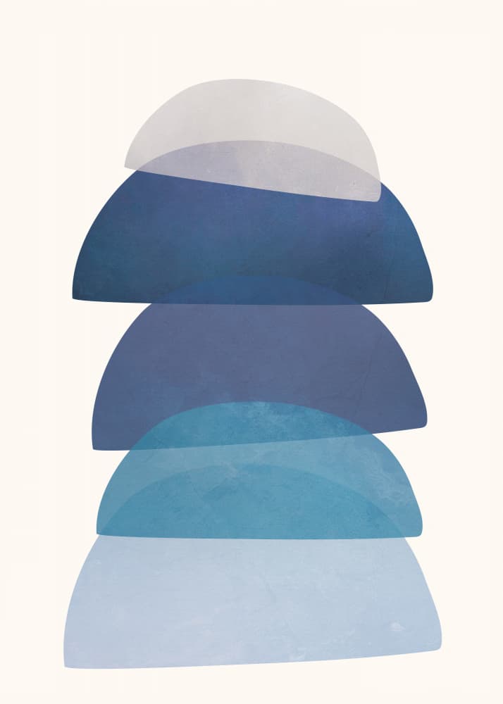 Stacked Blue Arches by City Art — canvas wall art