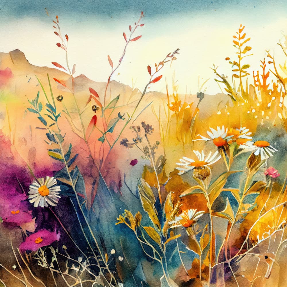 Vibrant Wildflower Meadow by Justyna Jaszke — canvas wall art