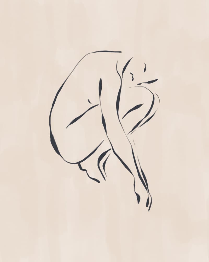 Elegant Nude Figure by Ivy Green Illustrations — canvas wall art