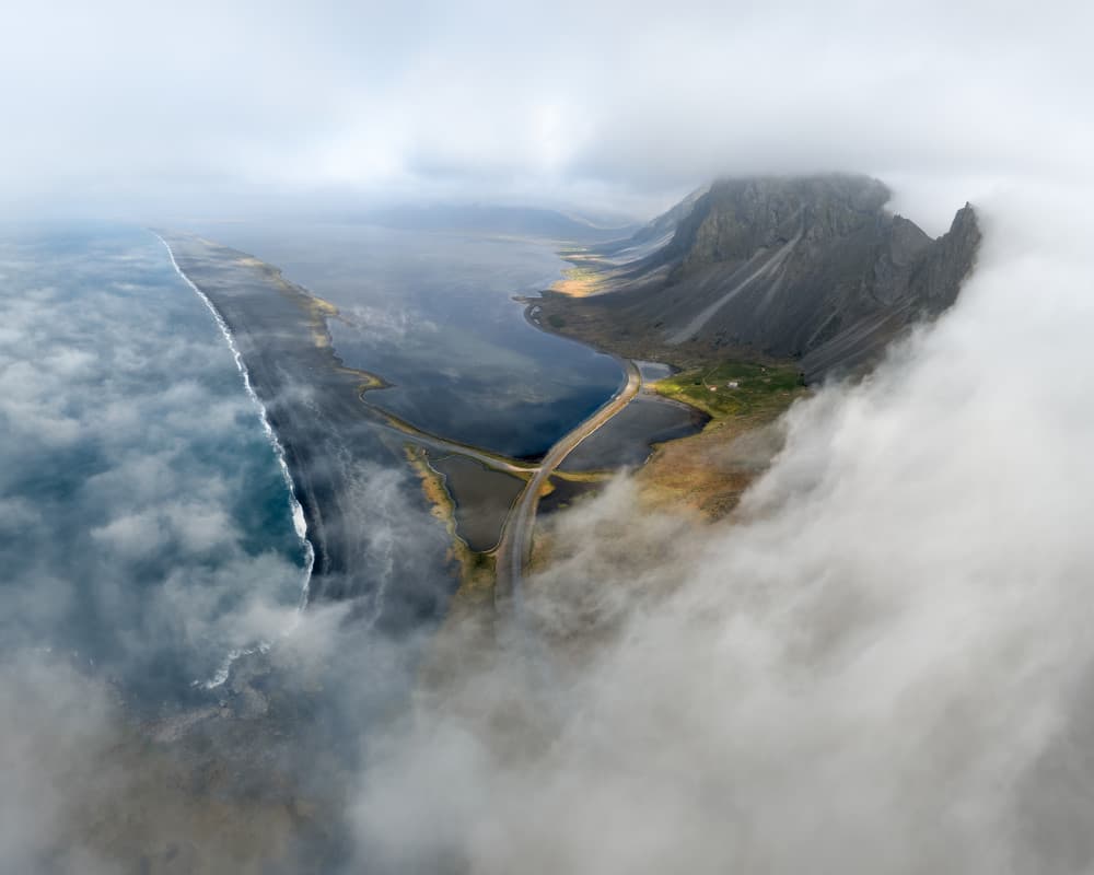 Misty Black Coastline by John Fan — canvas wall art