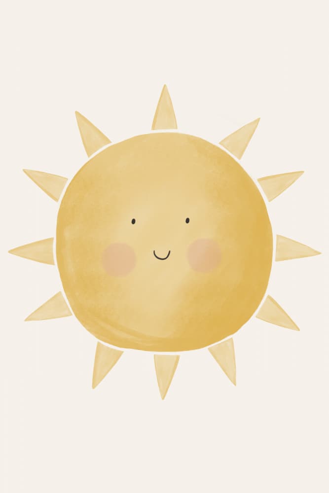 Cute Happy Sun by Menina Lisboa — canvas wall art