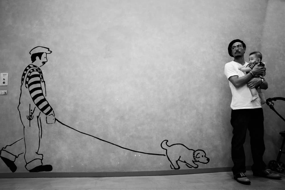 Father and Child Mural by Reiko kiri — canvas wall art