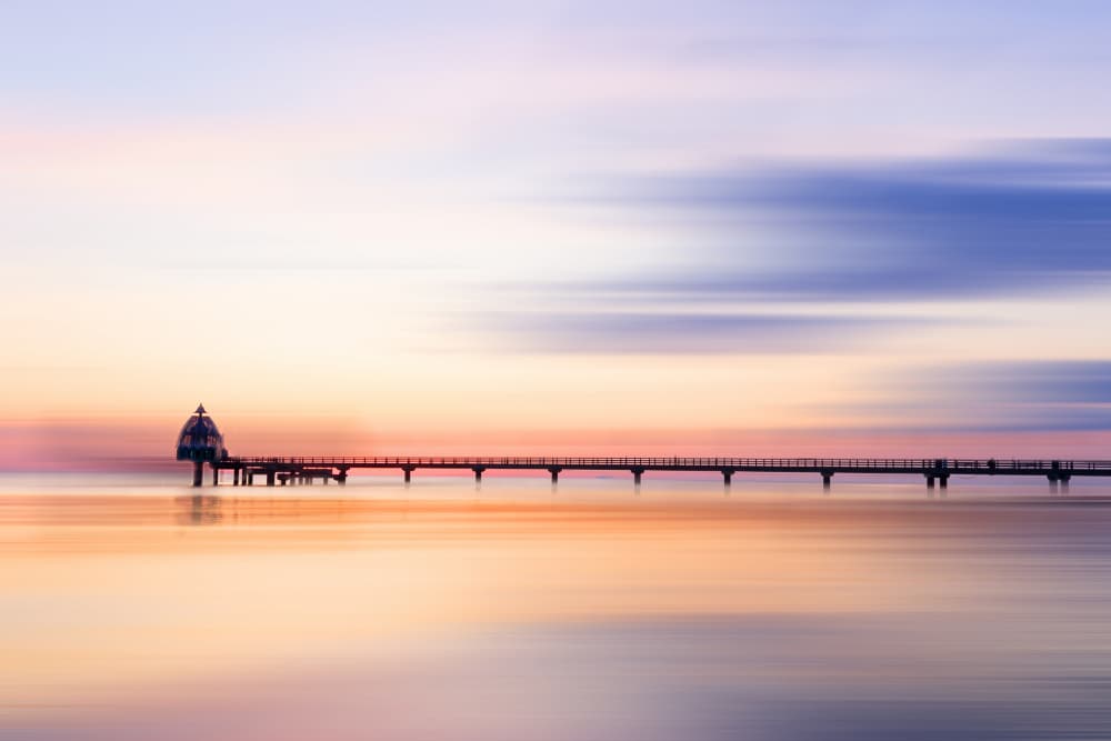 Serene Pier Gradient by Ute Jackisch — canvas wall art
