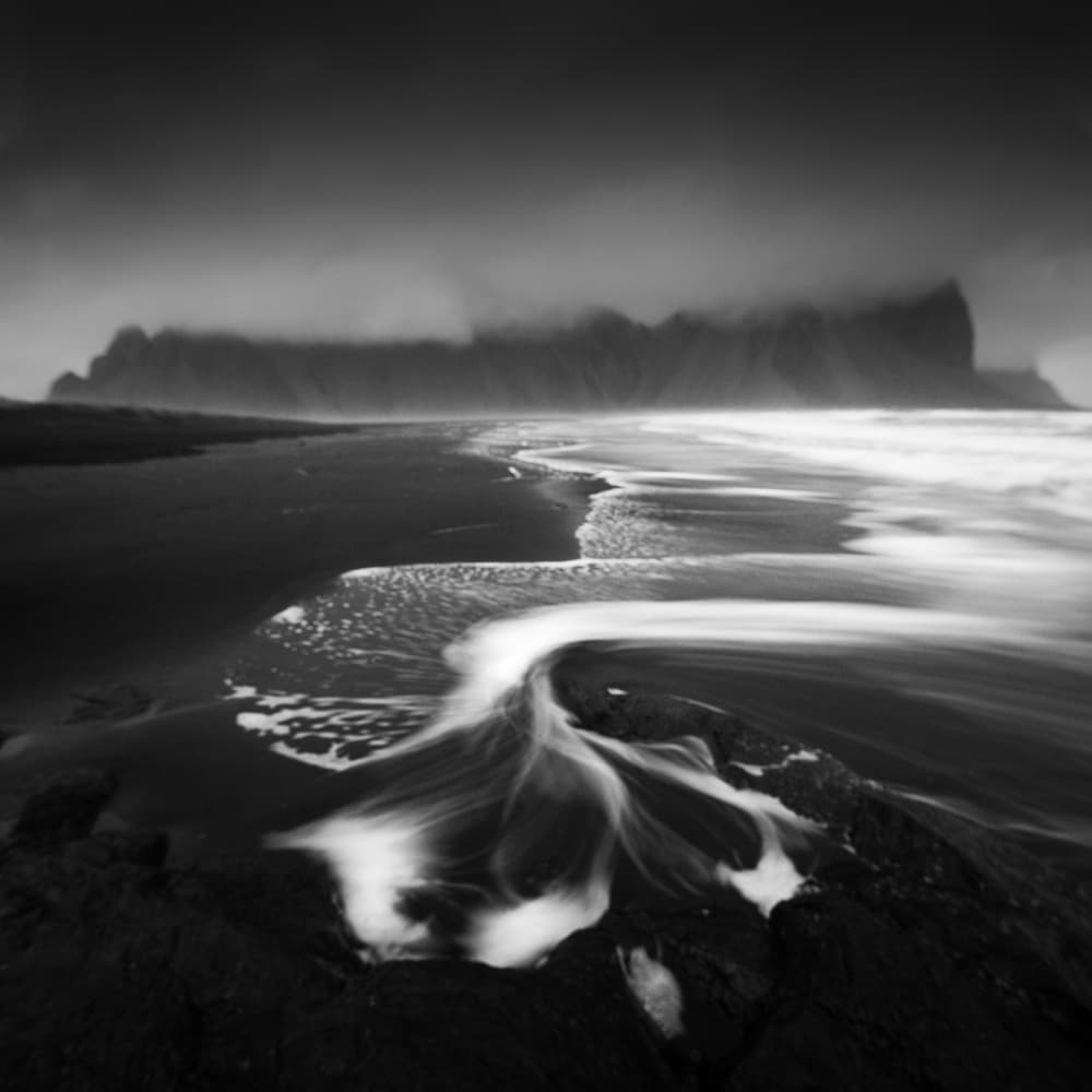 Black Sand Serenity by Sunny Ding — canvas wall art