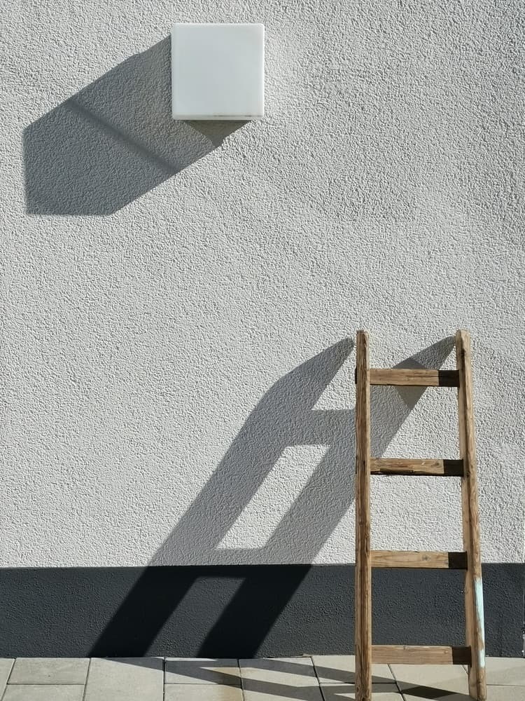 Ladder and Geometric Shadows by Dorothee Lieb — canvas wall art