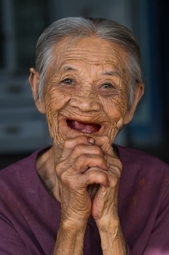Joyful Elder's Smile by HuongHoang — canvas wall art