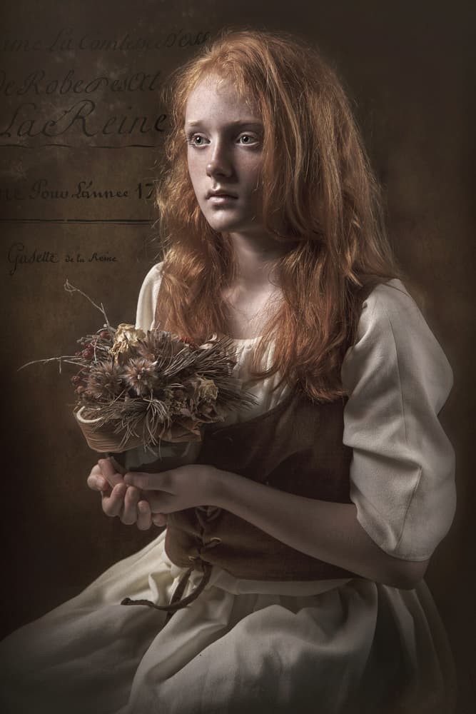 Wistful Redhead Portrait by Carola Kayen-Mouthaan — canvas wall art