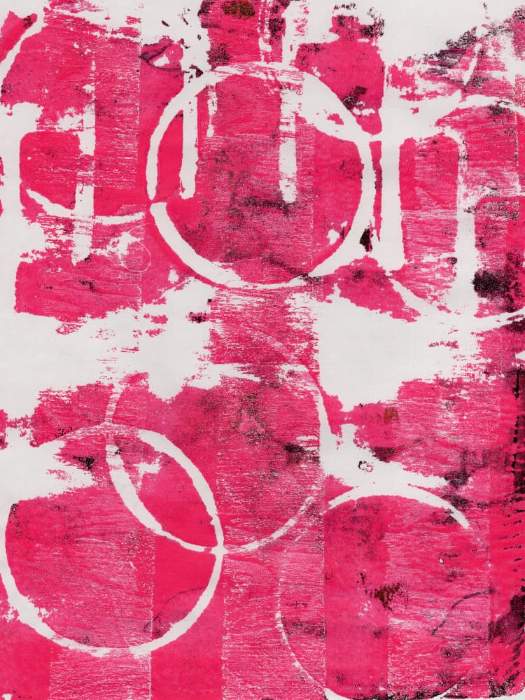 Bold Pink Abstract Circles by Dina Dankers — canvas wall art