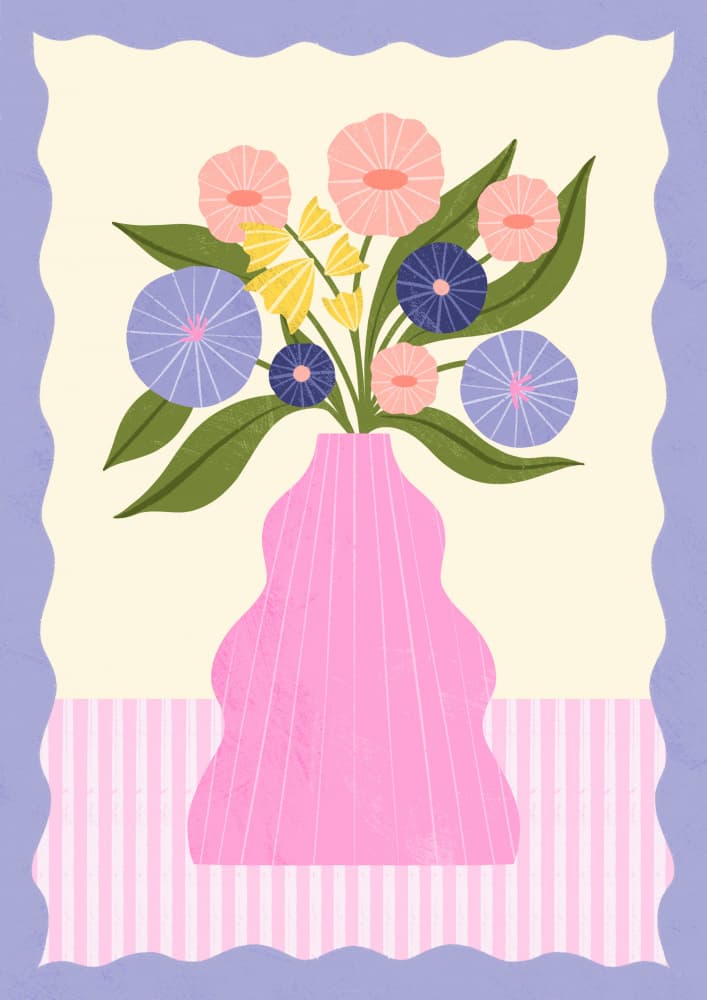 Flowers in Pink Vase by Melissa Donne — canvas wall art