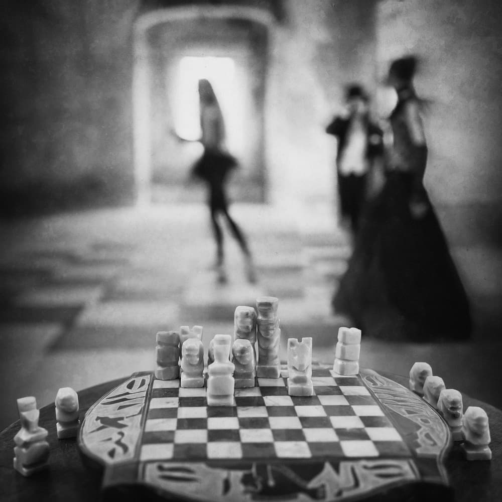 Mystery Chess Ballet by Roswitha Schleicher-Schwarz — canvas wall art