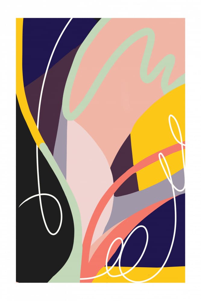 Vibrant Abstract Shapes by Jilli Darling — canvas wall art