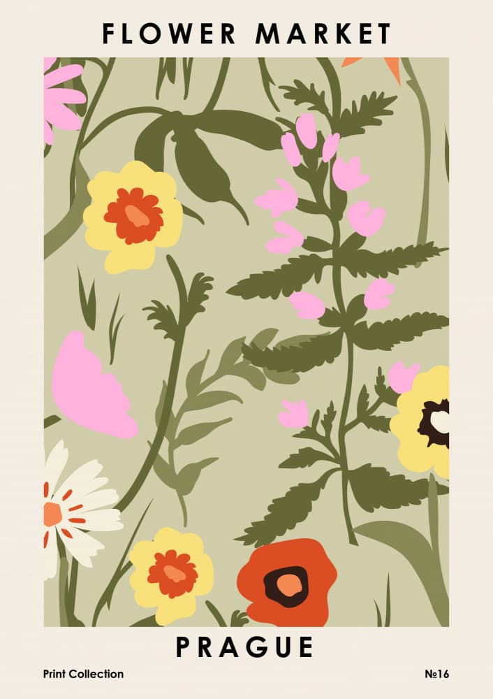 Flower Market Prague by NKTN — canvas wall art