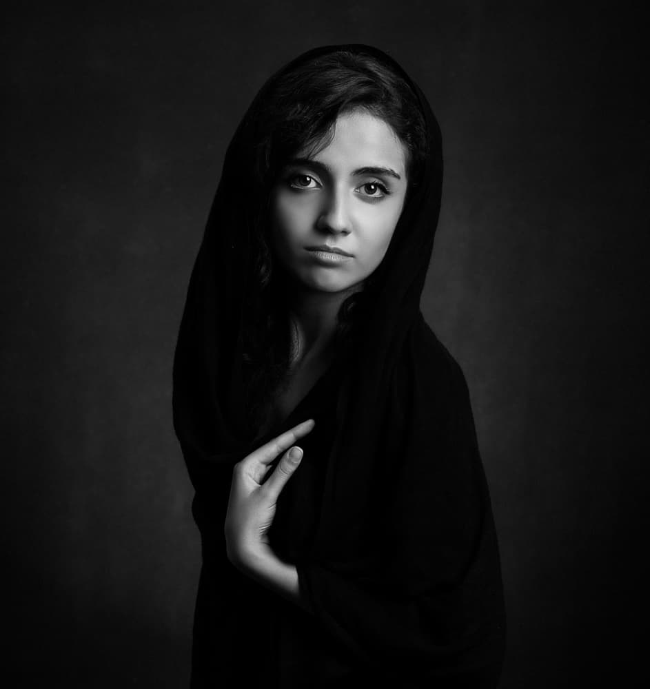 Elegant Woman Portrait by Mehdi Mokhtari — canvas wall art