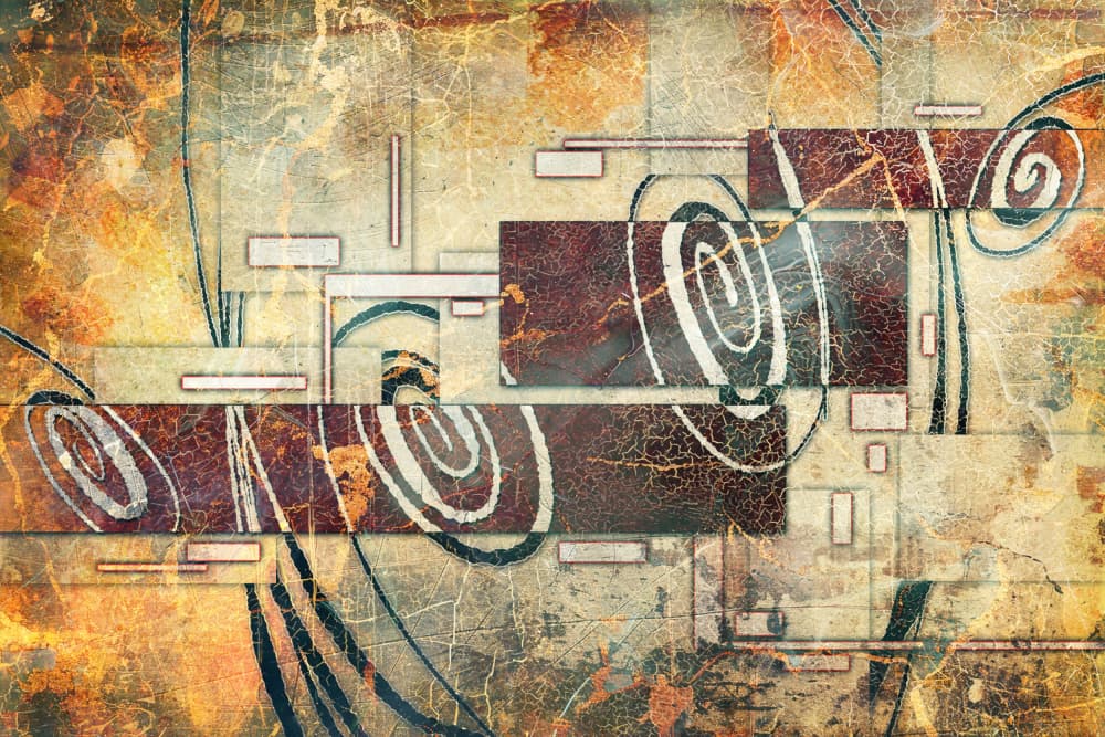 Distressed Spiral Geometry by Rafal Kulik — canvas wall art