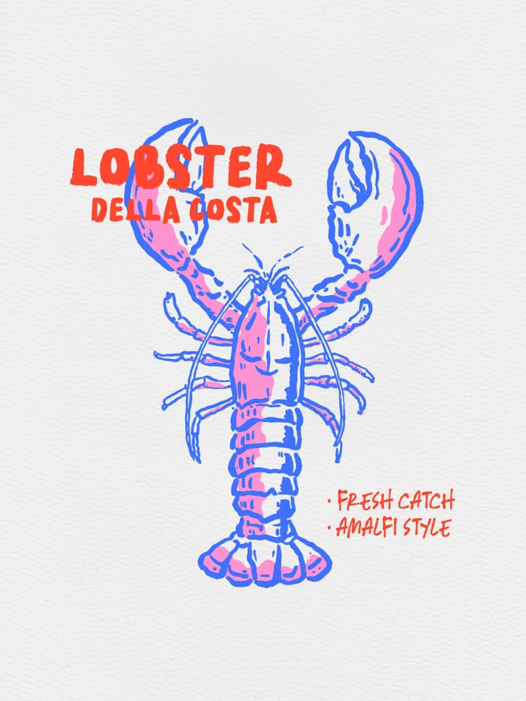 Amalfi Coast Lobster by Jolly and Dash — canvas wall art