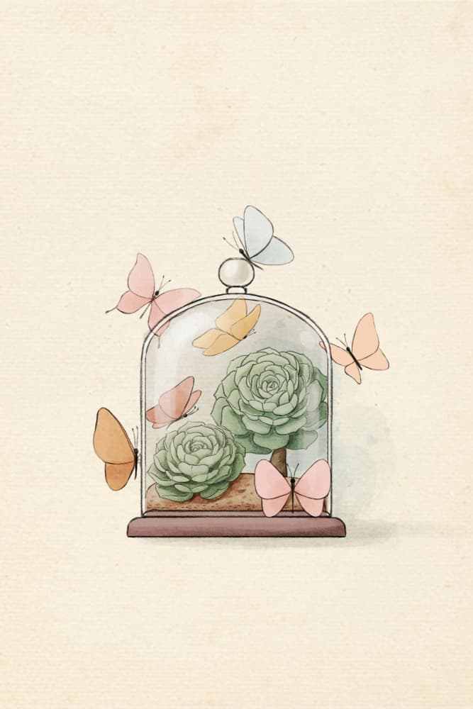 Whimsical Succulent Butterflies by Xuan Thai — canvas wall art