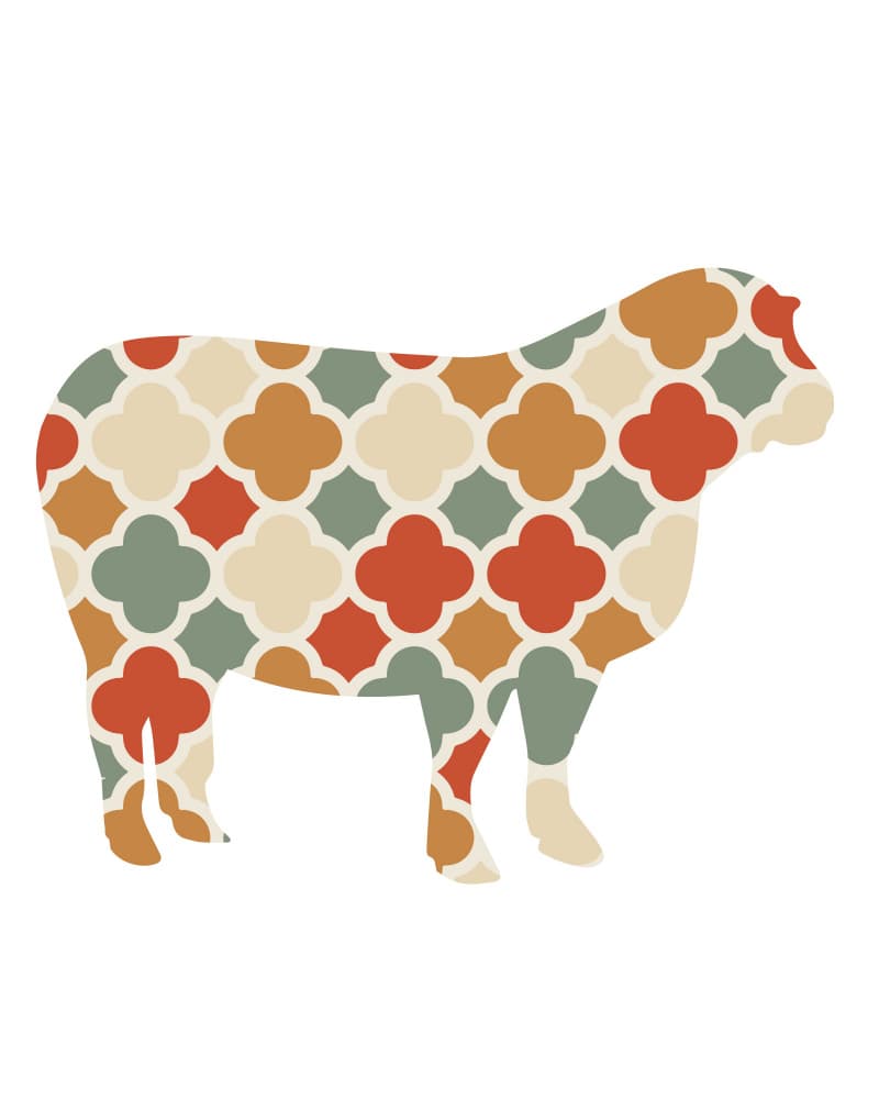 Patterned Farm Sheep by Emiliano Deificus — canvas wall art