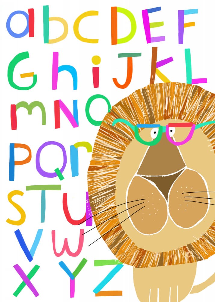 Colorful Alphabet Lion by Carla Daly — canvas wall art