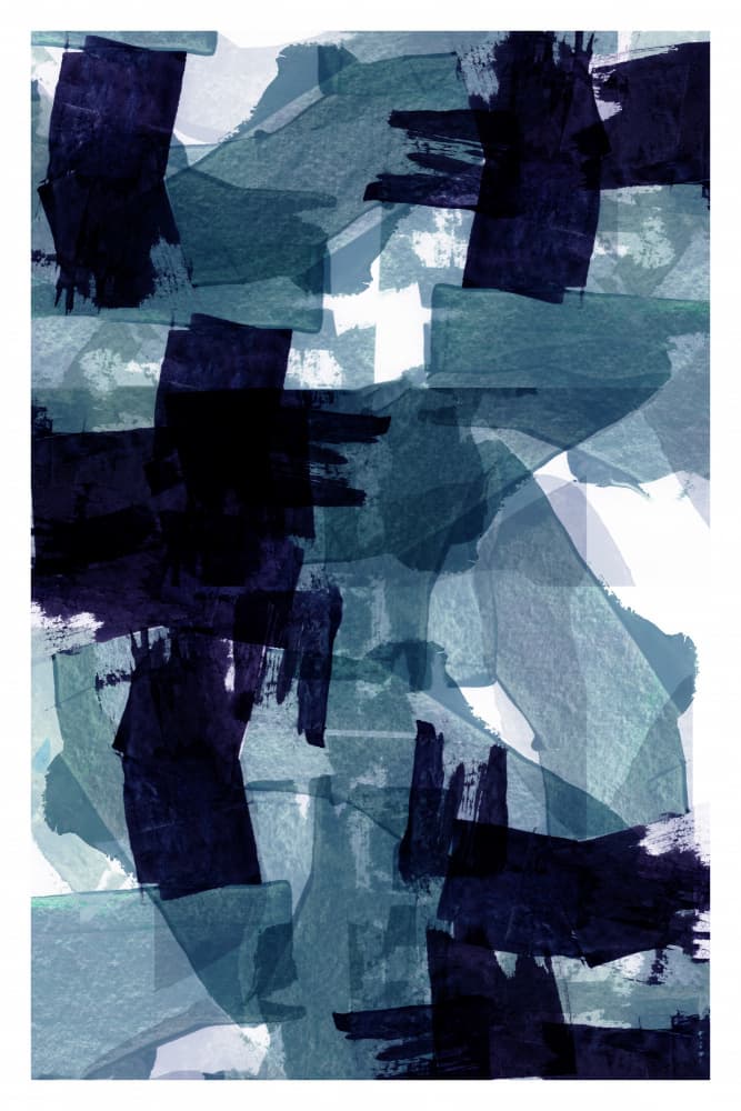 Indigo Teal Brushstrokes by cartissi — canvas wall art