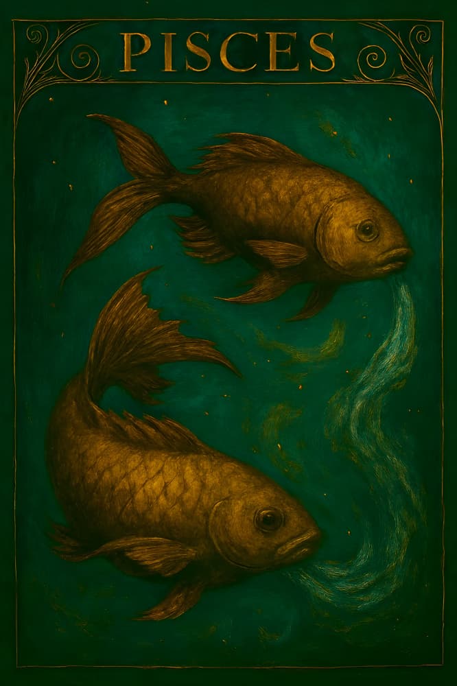 Pisces Golden Fish by HUGO — canvas wall art