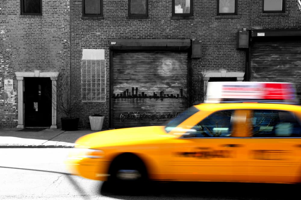 Yellow Taxi Blur by PASLIER Morgan — canvas wall art